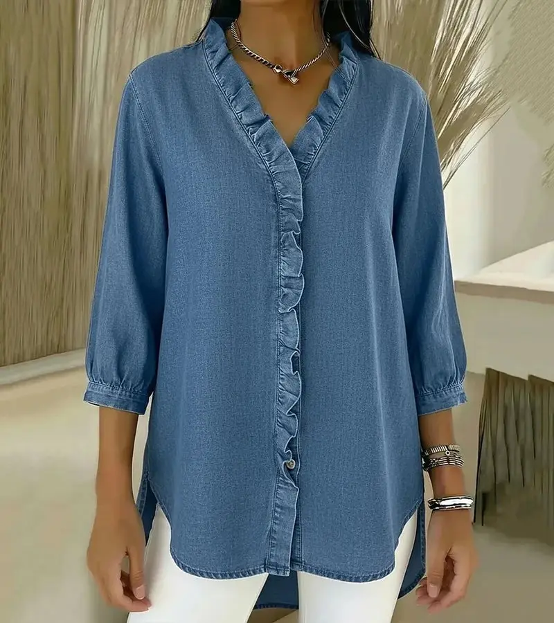 Women's Lightweight Ruffled Blouse | Airy Casual Summer Top for Women