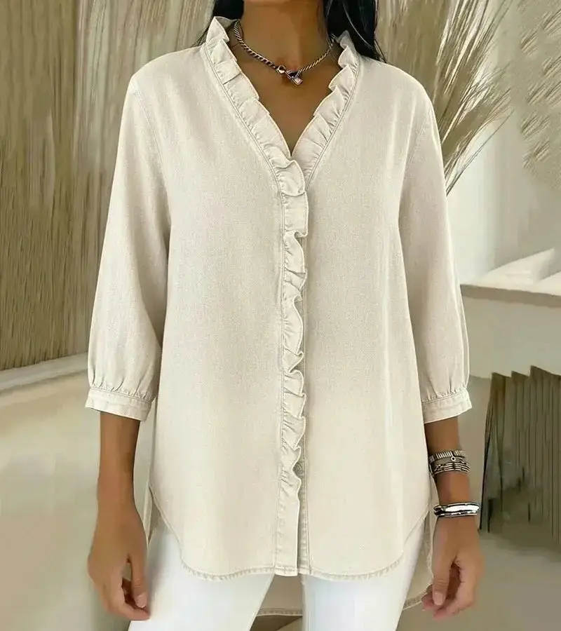 Women's Lightweight Ruffled Blouse | Airy Casual Summer Top for Women