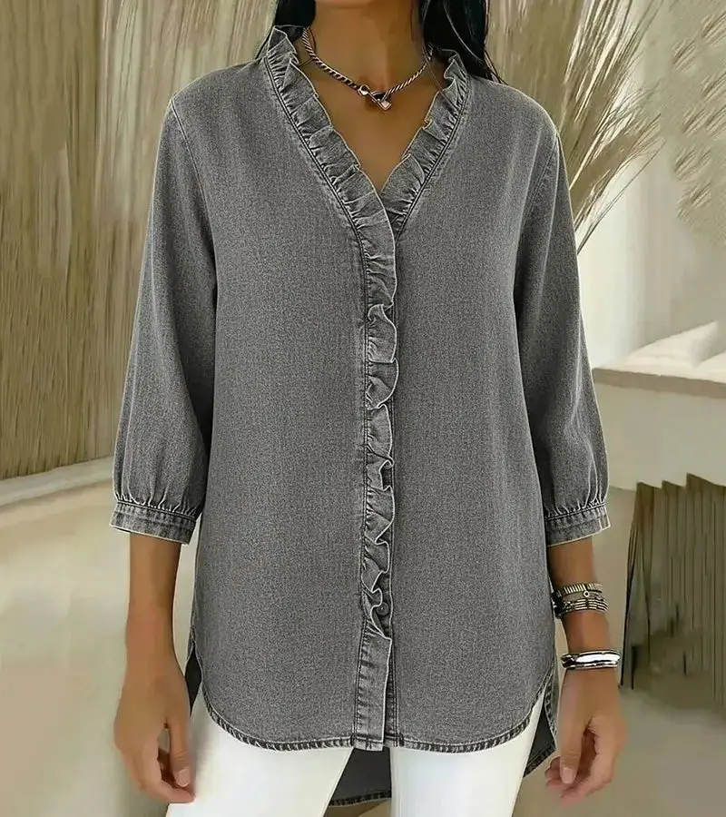 Women's Lightweight Ruffled Blouse | Airy Casual Summer Top for Women