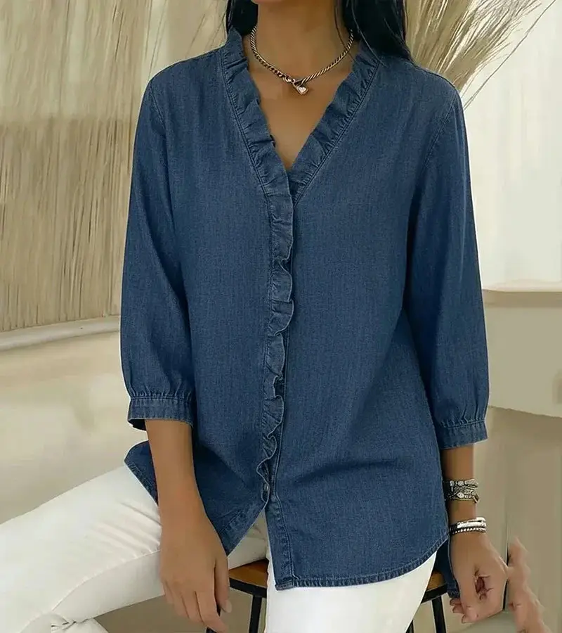 Women's Lightweight Ruffled Blouse | Airy Casual Summer Top for Women