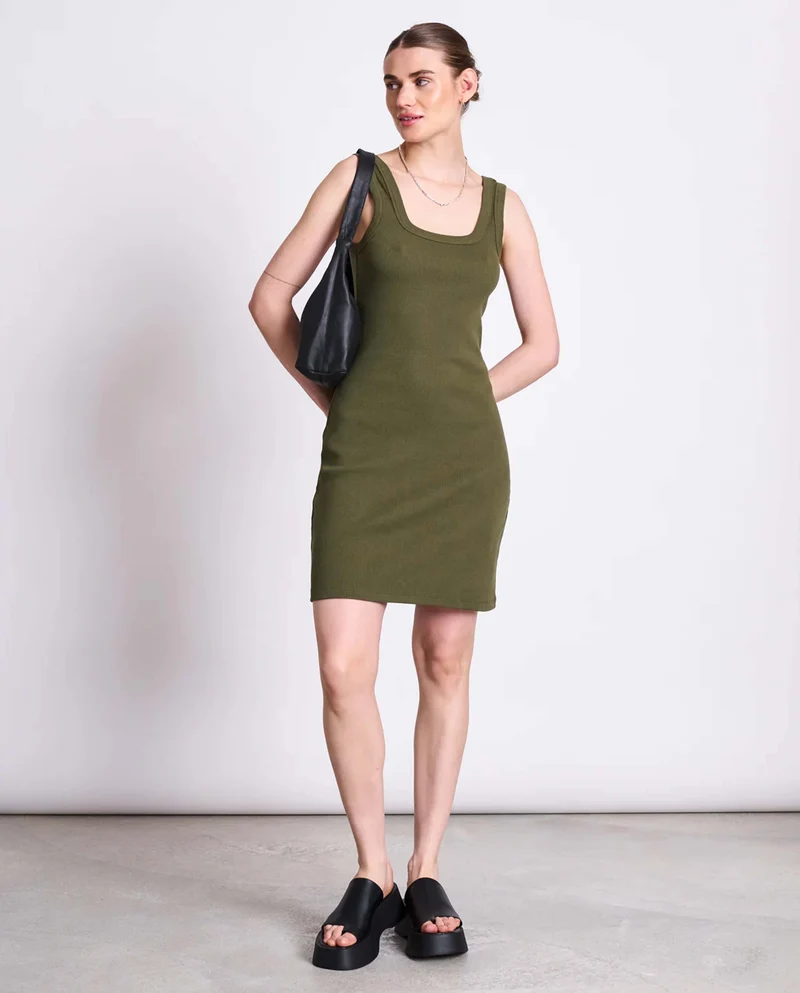 Robe en coton bio côtelé