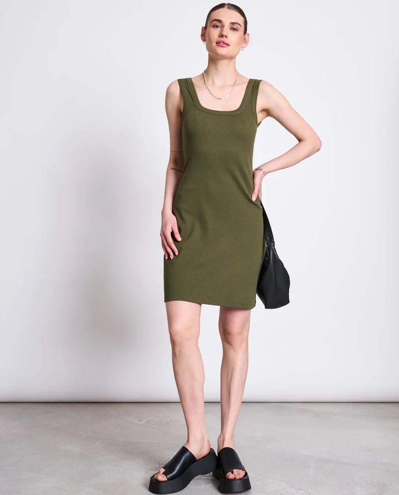 Robe en coton bio côtelé