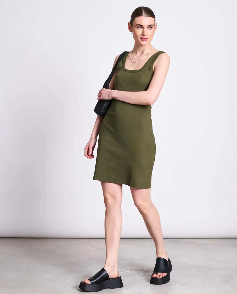 Robe en coton bio côtelé