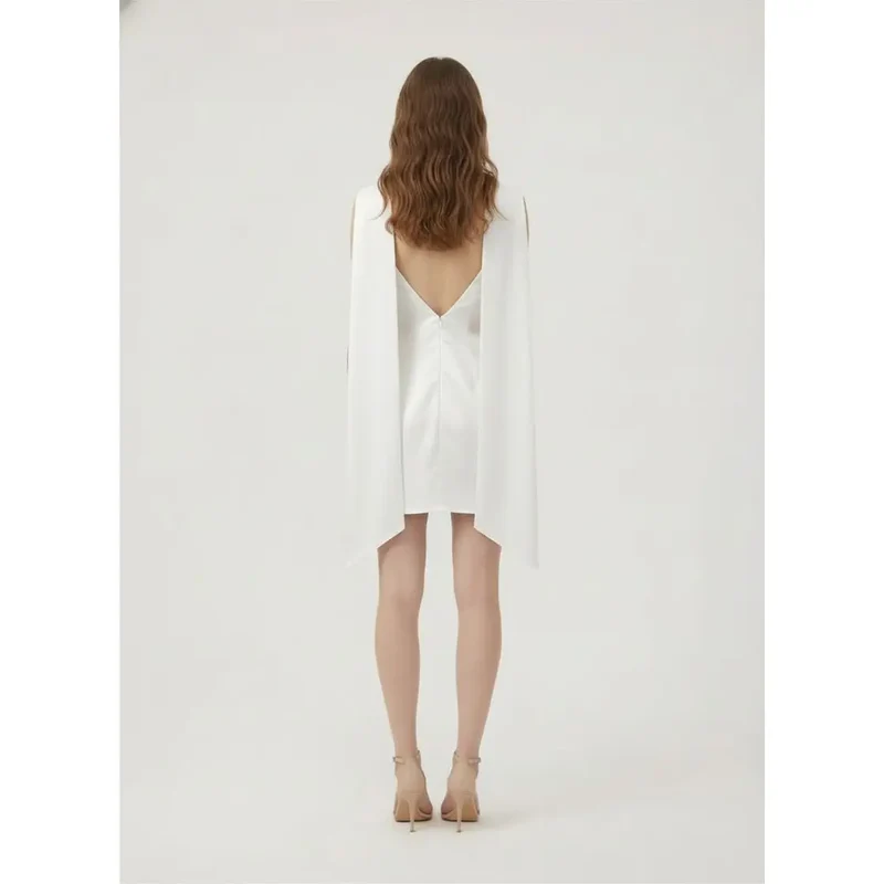 TIFFANY SCARF DRAPED MINI DRESS