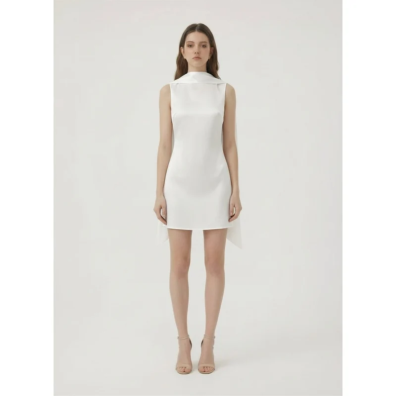 TIFFANY SCARF DRAPED MINI DRESS