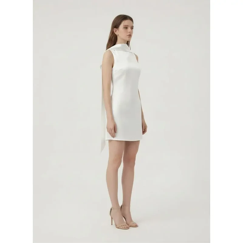 TIFFANY SCARF DRAPED MINI DRESS