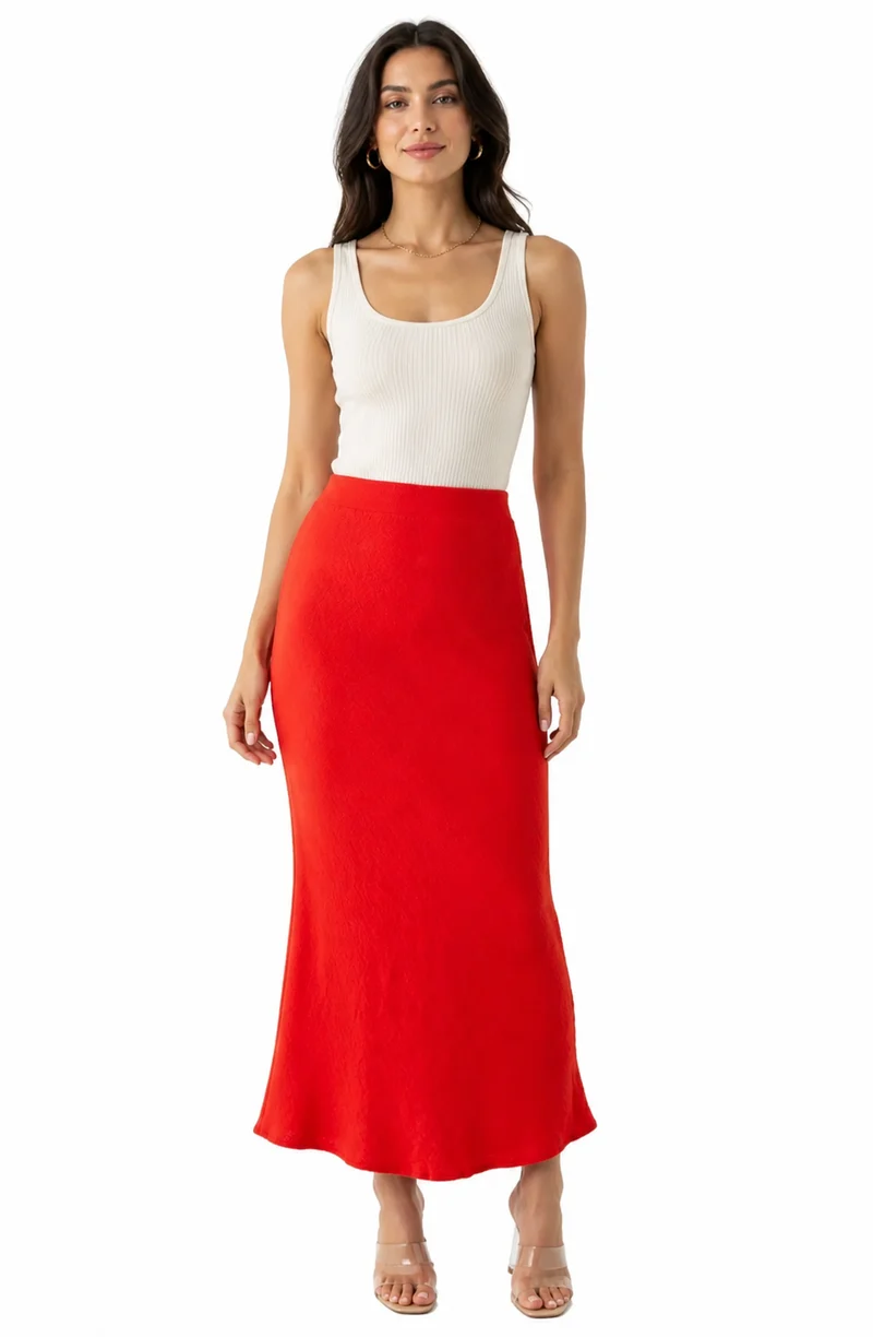 SELMA TEXTURED BIAS SKIRT