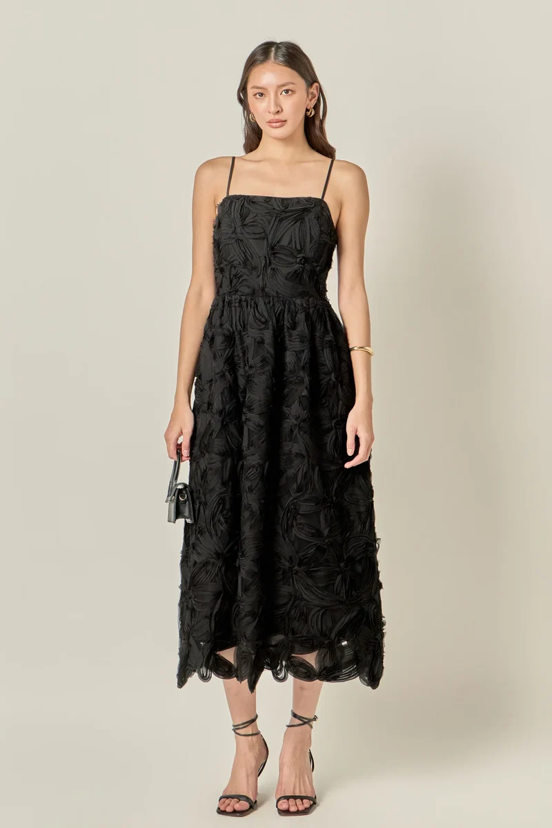 FLOWER EMBELLISHED MIDI