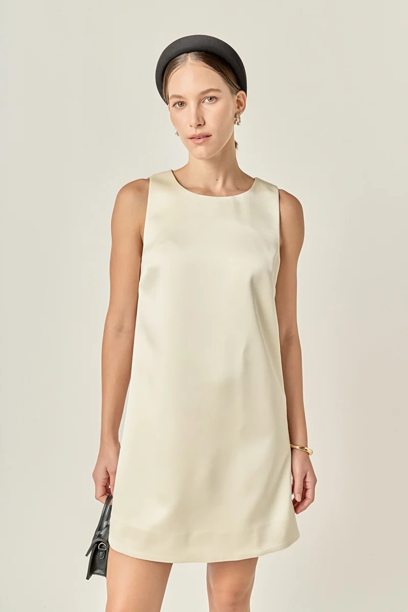 ANN Satin Sleeveless Midi Dress
