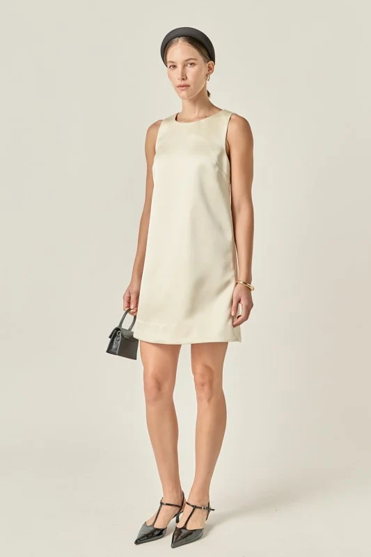 ANN Satin Sleeveless Midi Dress