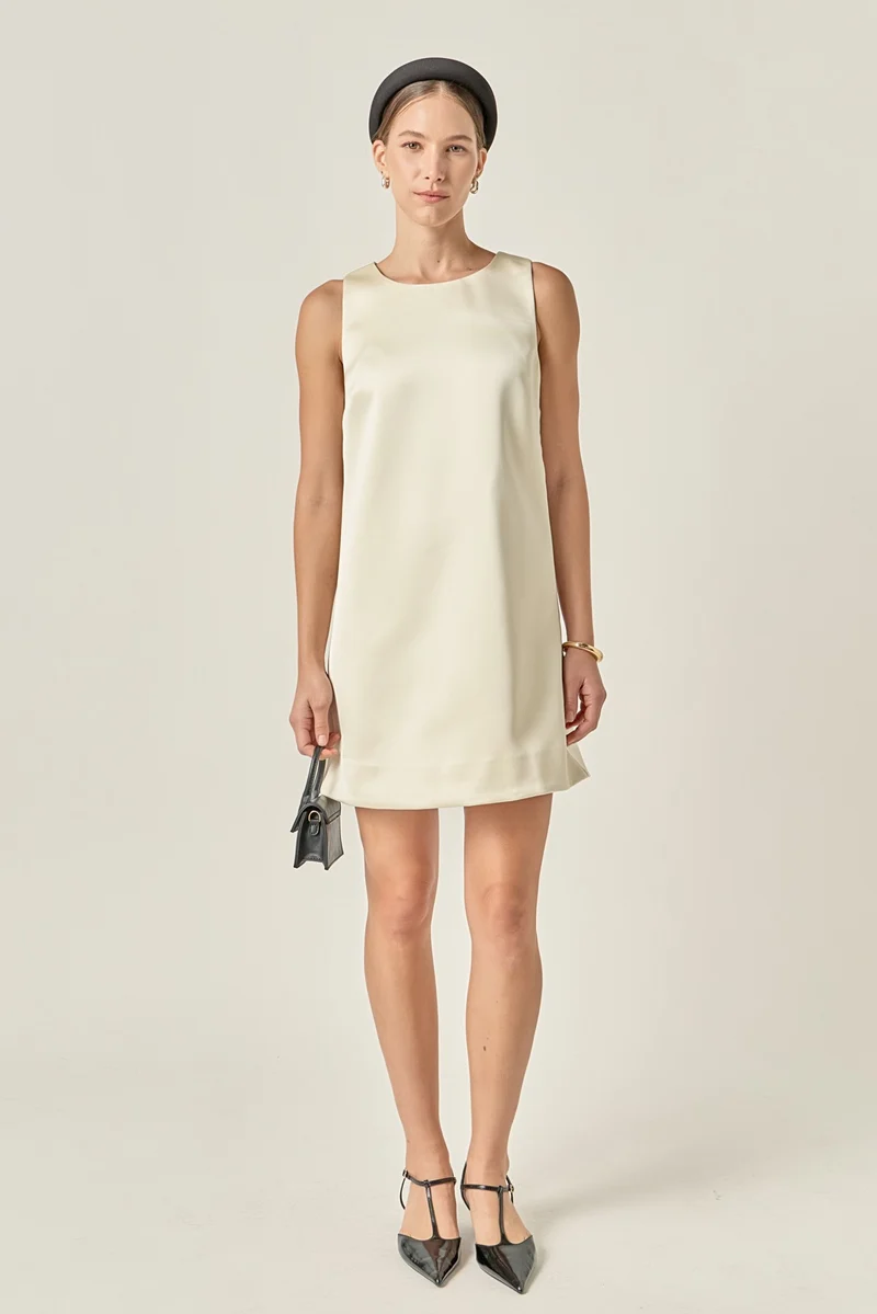 ANN Satin Sleeveless Midi Dress