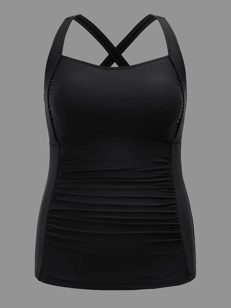 Plain Back Crisscross Swim Top