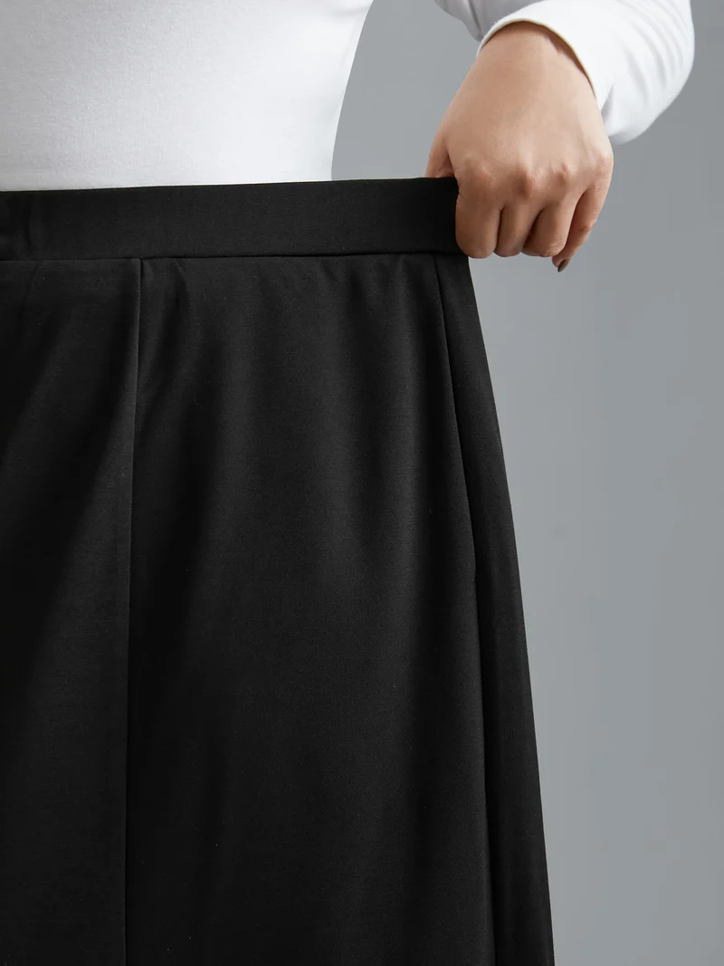 Elastic Waist Fishtail Maxi Skirt