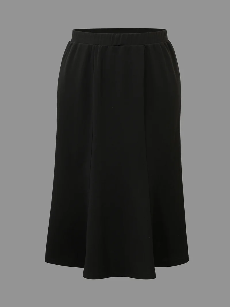 Elastic Waist Fishtail Maxi Skirt