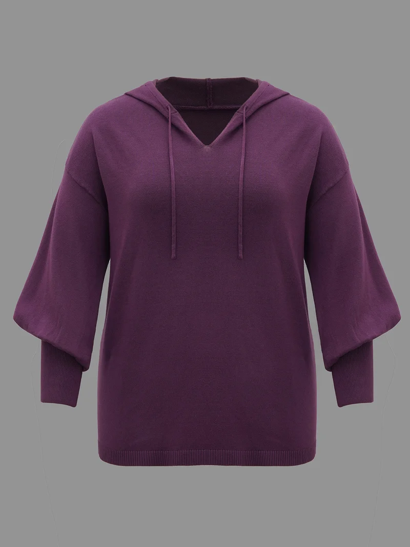Drop Shoulder Slim-Fit Hooded Pullover
