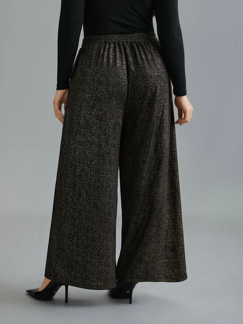 Glitter Adjustable Front-Tie Pants