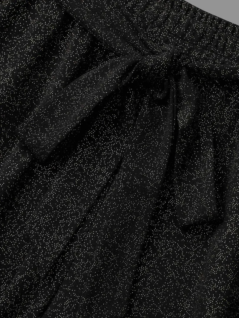 Glitter Adjustable Front-Tie Pants