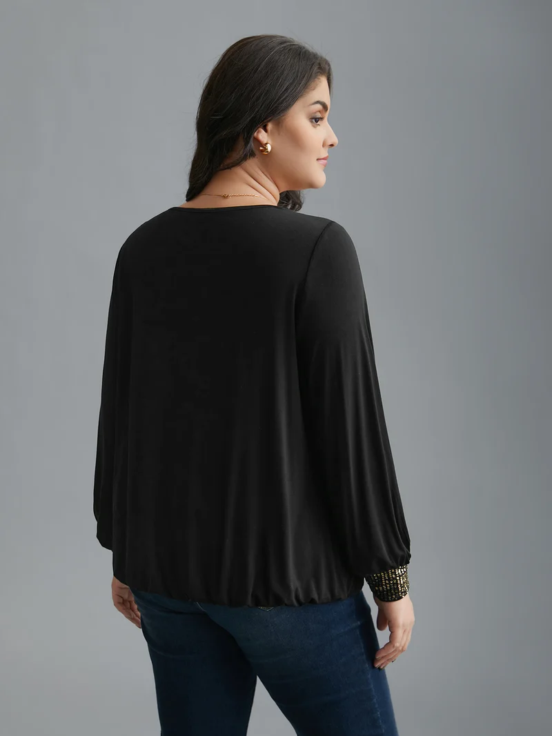 Supersoft Essentials Sequin V-Neck T-shirt