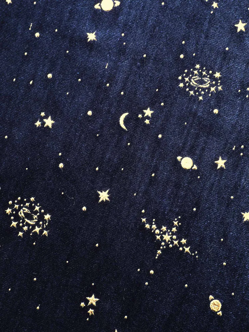 Velvet Moon & Star Overlap Collar Midi Dress