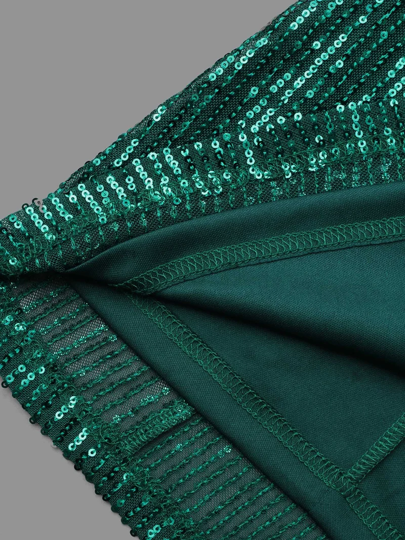 Sequin Patchwork Velvet Tie Knot Dress