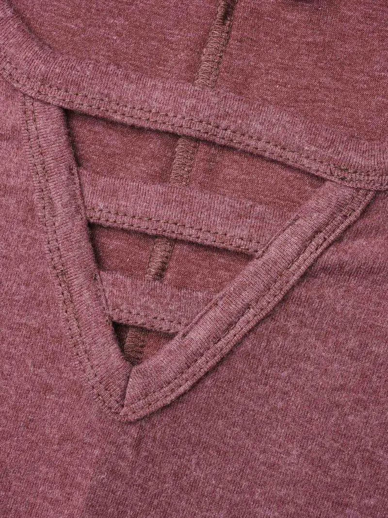 V-Neck Cut-out Seamed T-shirt