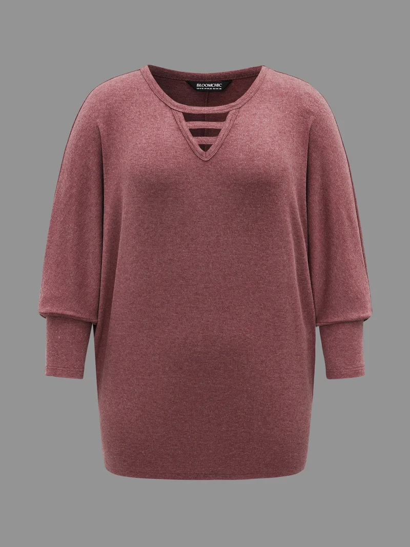 V-Neck Cut-out Seamed T-shirt