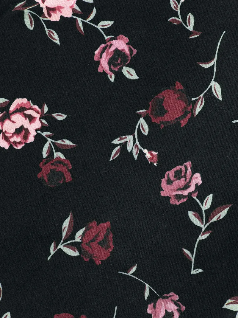 Floral Mid-Rise Bootcut Pants