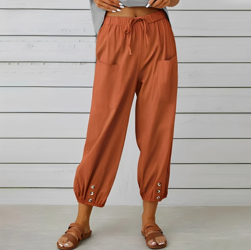 Christa | Pantalon Femme Ample Raccourci Décontracté – Pantalon Cropped Léger 2026