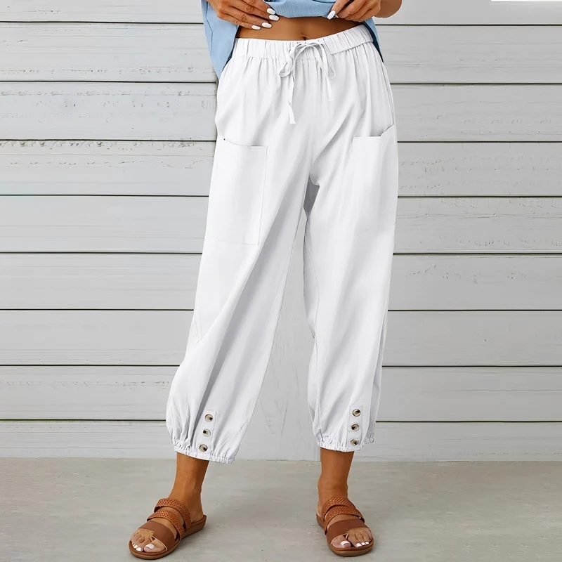 Christa | Pantalon Femme Ample Raccourci Décontracté – Pantalon Cropped Léger 2026