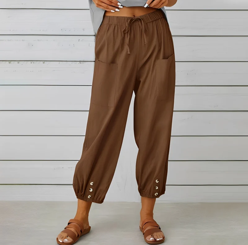 Christa | Pantalon Femme Ample Raccourci Décontracté – Pantalon Cropped Léger 2026