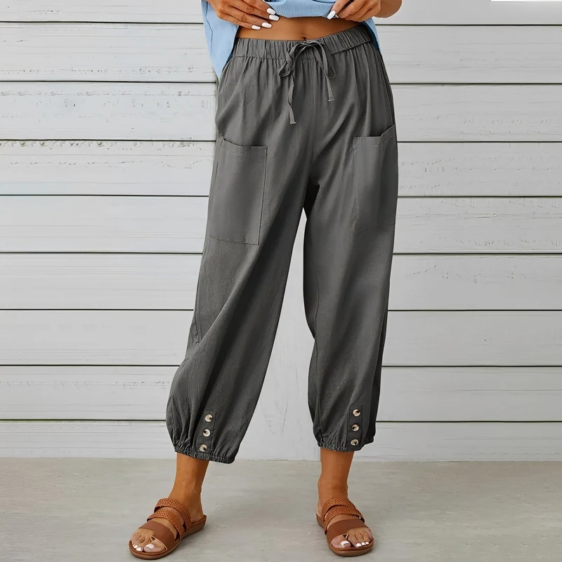 Christa | Pantalon Femme Ample Raccourci Décontracté – Pantalon Cropped Léger 2026