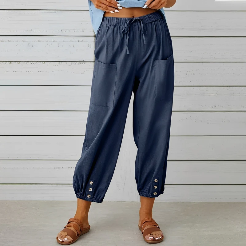 Christa | Pantalon Femme Ample Raccourci Décontracté – Pantalon Cropped Léger 2026