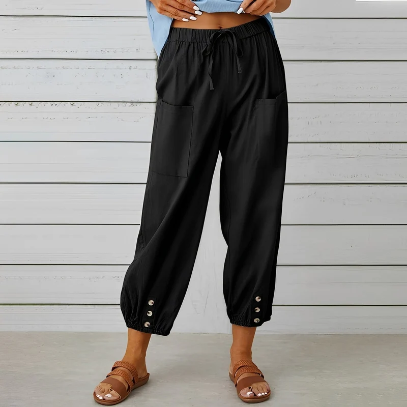 Christa | Pantalon Femme Ample Raccourci Décontracté – Pantalon Cropped Léger 2026