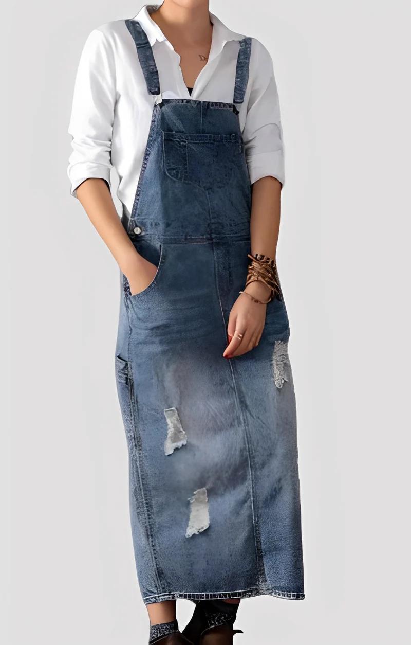 Katya | Combinaison en Jean Femme Élégante – Combinaison Denim Tendance 2026
