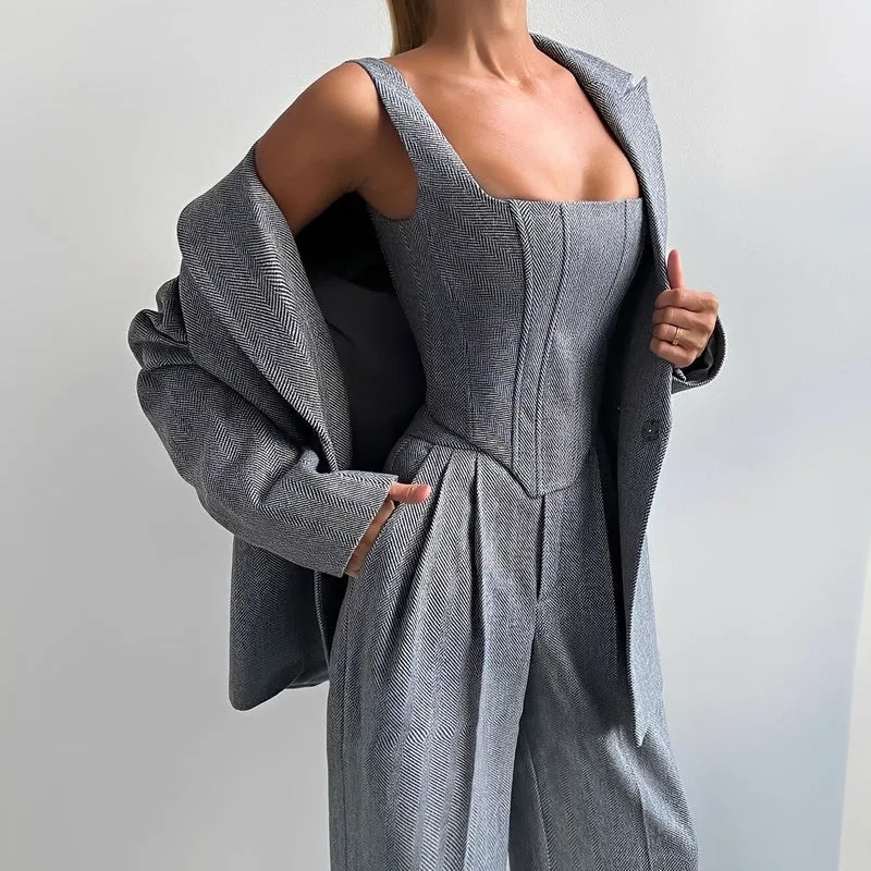 Madeline | Ensemble Blazer Trois Pièces Femme – Tailleur Élégant Bureau 2026
