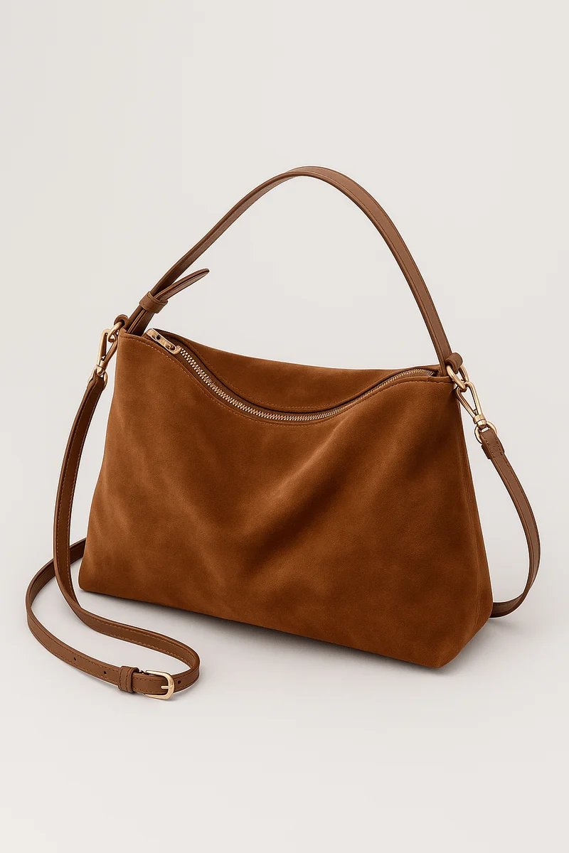 Sac bandoulière en daim pour femme – Élégant et stylé au quotidien, idéal pour les voyages et le travail