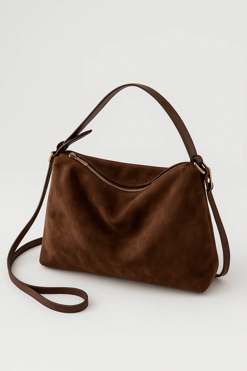 Sac bandoulière en daim pour femme – Élégant et stylé au quotidien, idéal pour les voyages et le travail