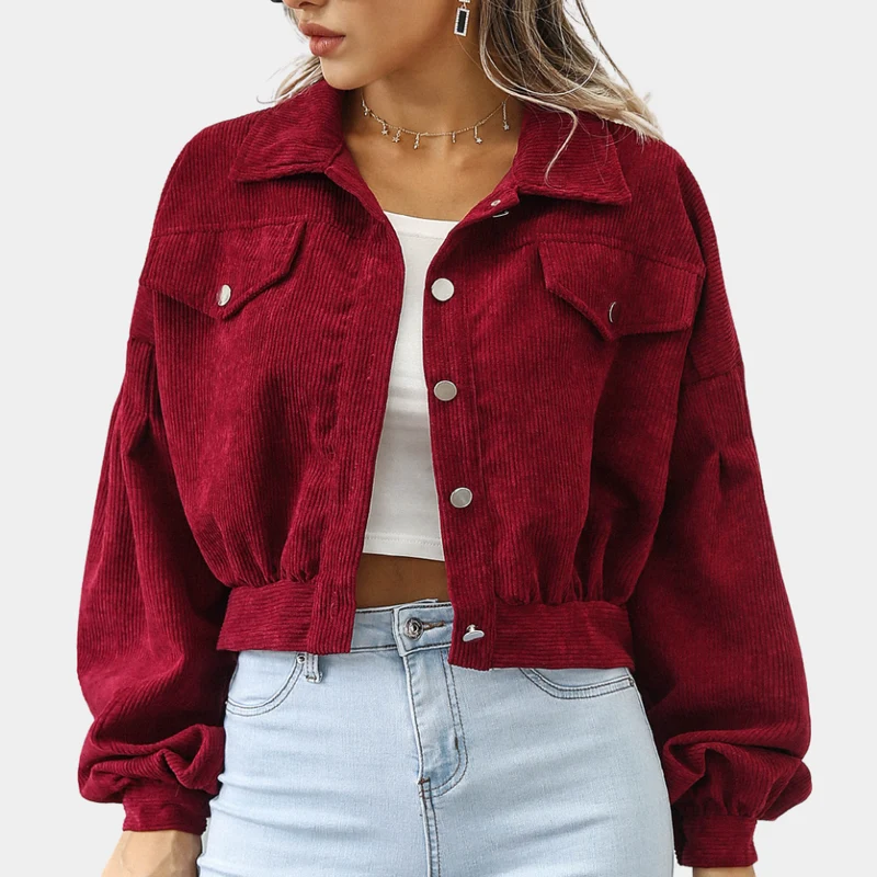 Veste Courte Femme à Manches Lanternes – Chaleur Stylée pour les Journées Fraîches