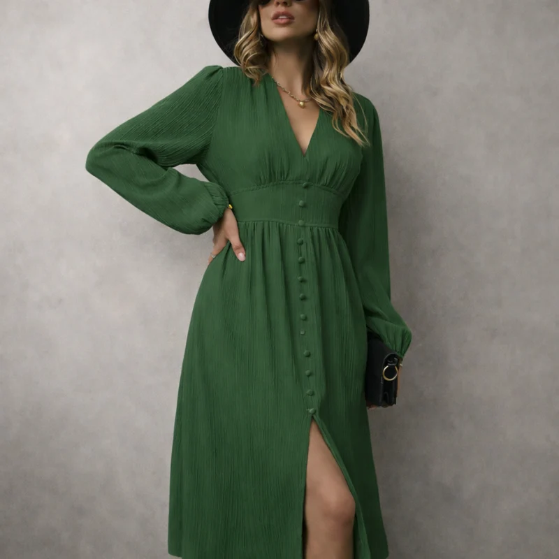 Robe maxi vintage chic pour femme – Style estival élégant, fluide et décontracté