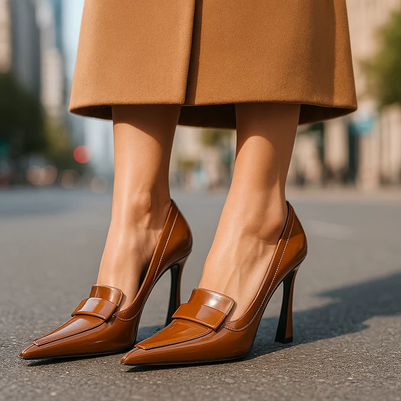 Escarpins Femme en Cuir Verni – Chaussures Élégantes à Bout Pointu