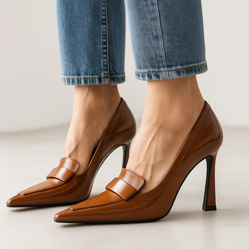 Escarpins Femme en Cuir Verni – Chaussures Élégantes à Bout Pointu