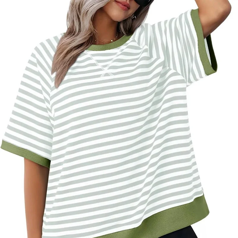 T-shirt rayé pour femme – Un style estival décontracté et confortable pour tous les jours