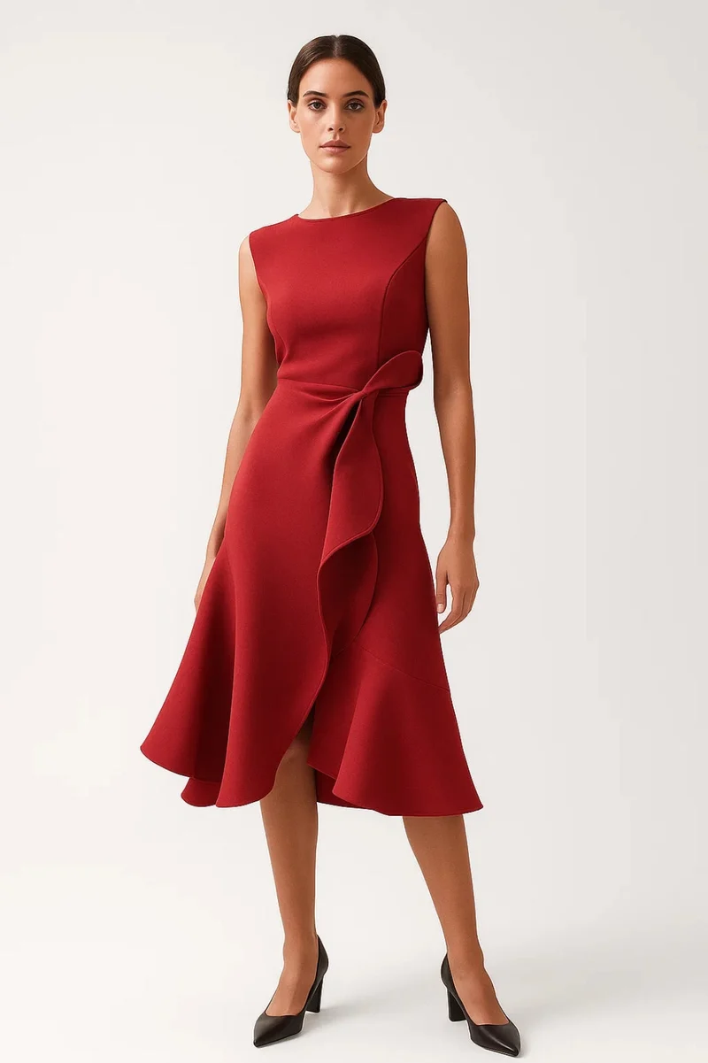 Robe Midi Portefeuille Femme – Élégante Fluide Pour Été Et Soirée