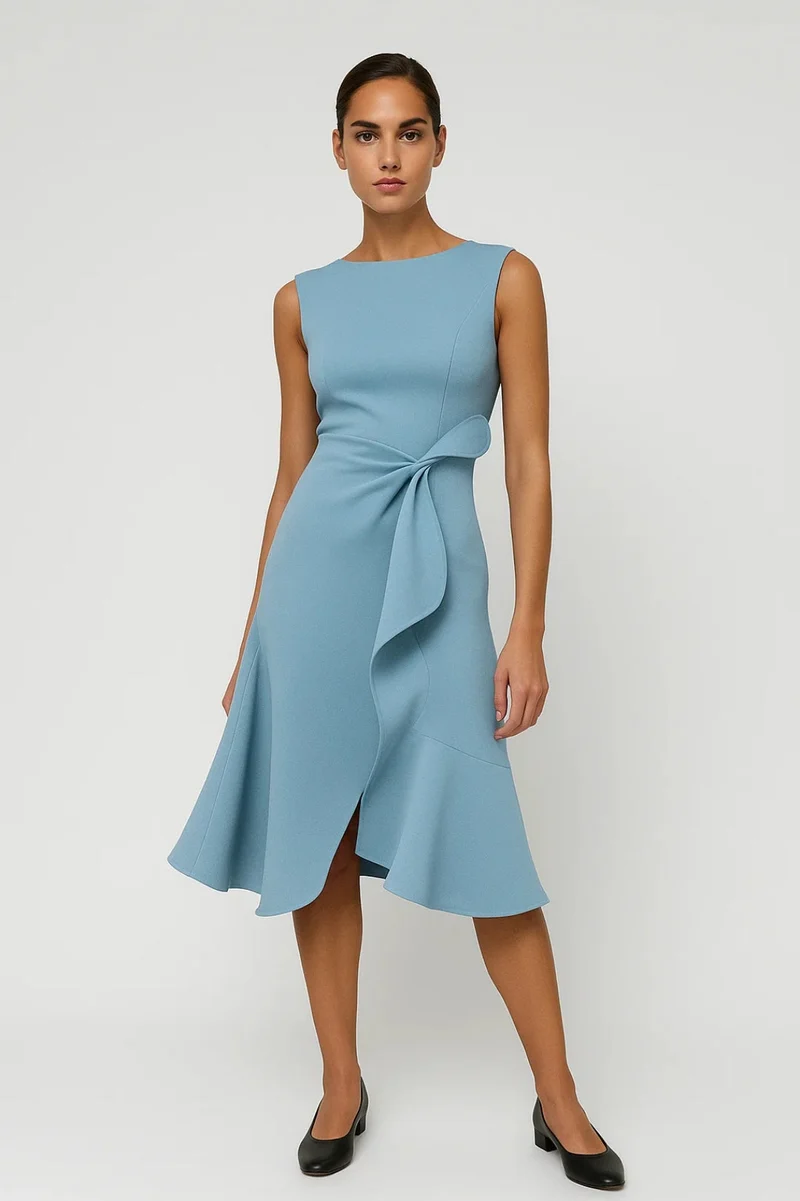 Robe Midi Portefeuille Femme – Élégante Fluide Pour Été Et Soirée