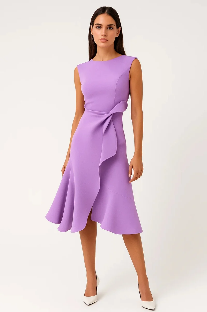 Robe Midi Portefeuille Femme – Élégante Fluide Pour Été Et Soirée