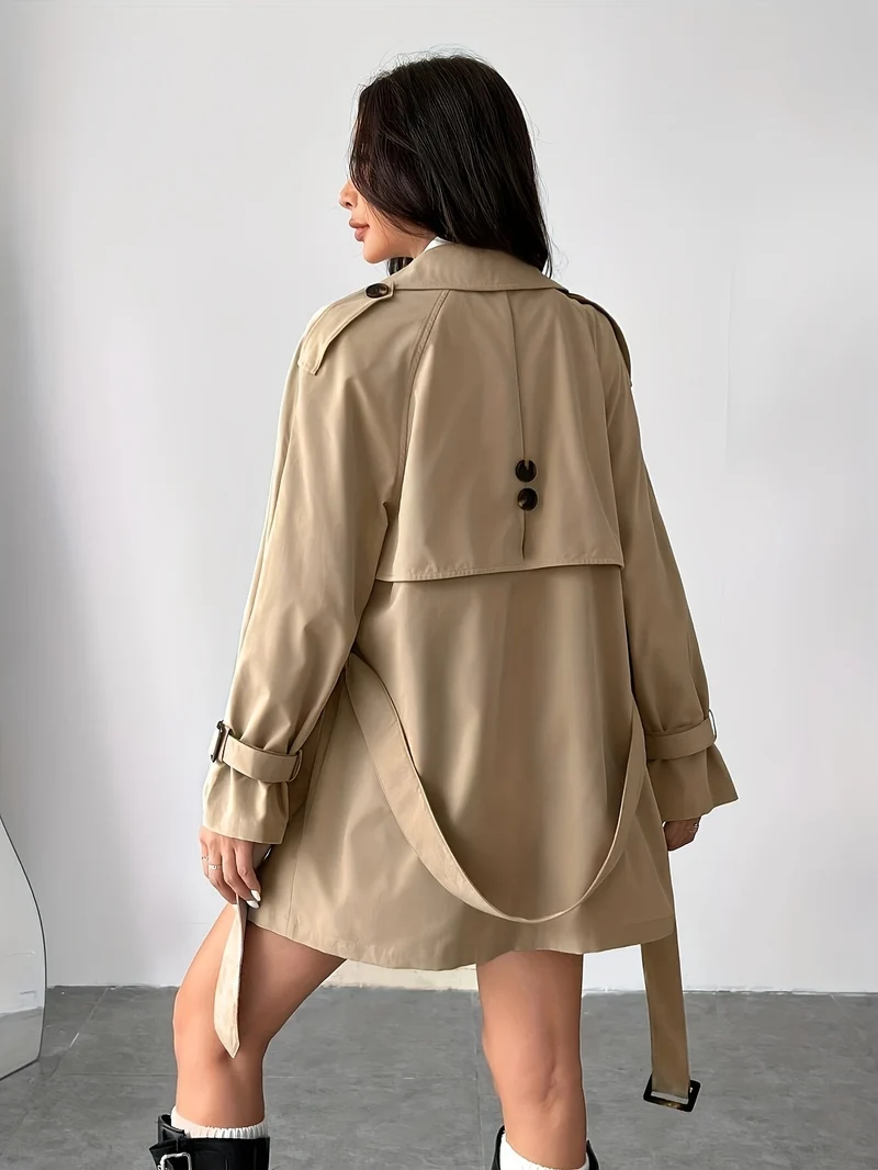 Manteau Trench Femme à Double Boutonnage – Style Classique Élégant