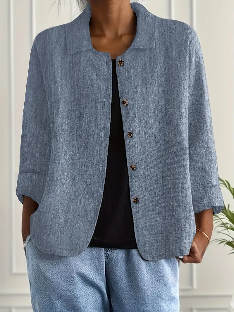 Blouse Décontractée Femme – Veste Légère Pour Superposition Quotidienne