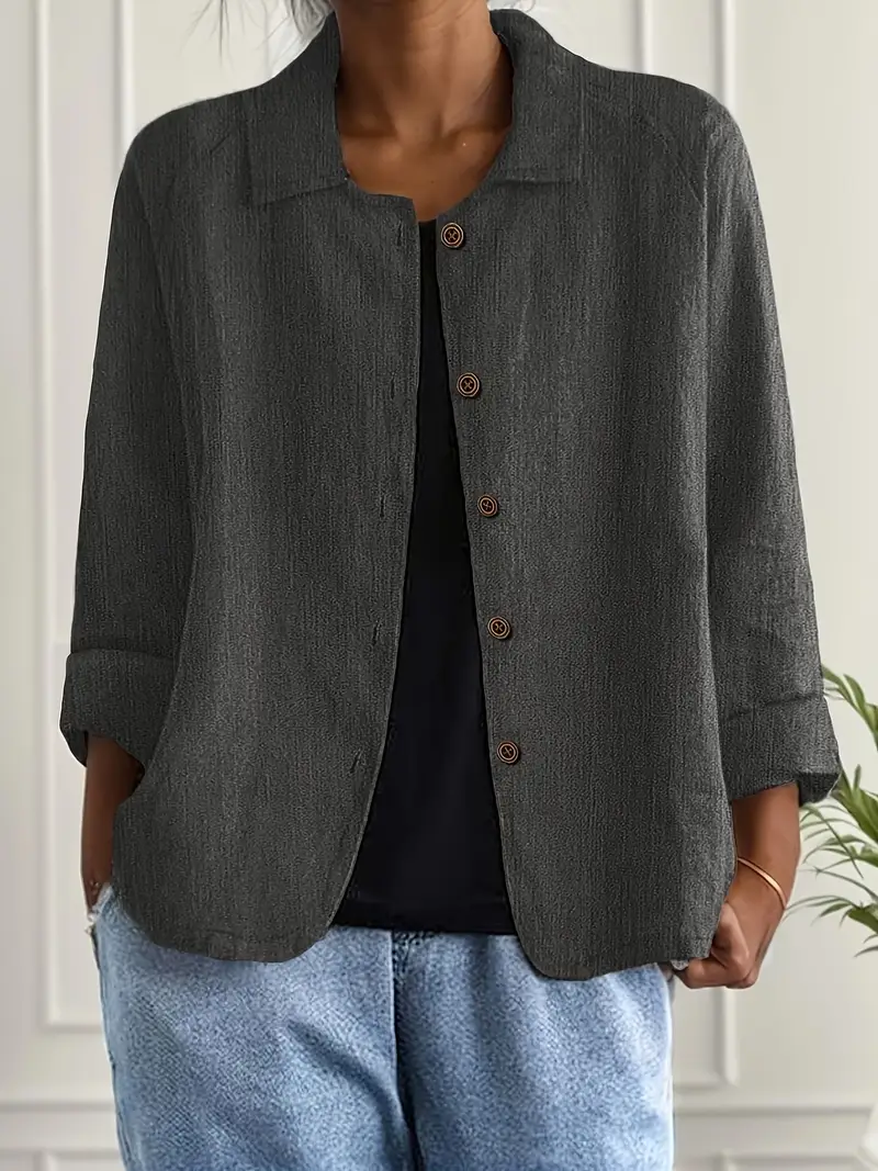 Blouse Décontractée Femme – Veste Légère Pour Superposition Quotidienne