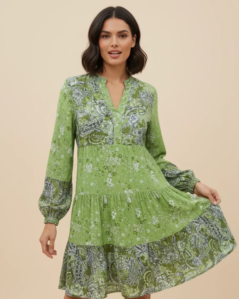 Robe Mini Fleurie Femme – Élégance Boho-Chic à Volants