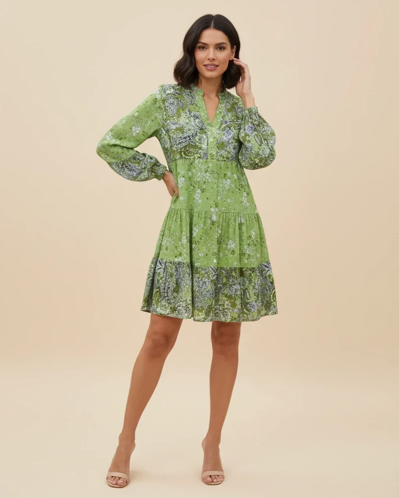 Robe Mini Fleurie Femme – Élégance Boho-Chic à Volants